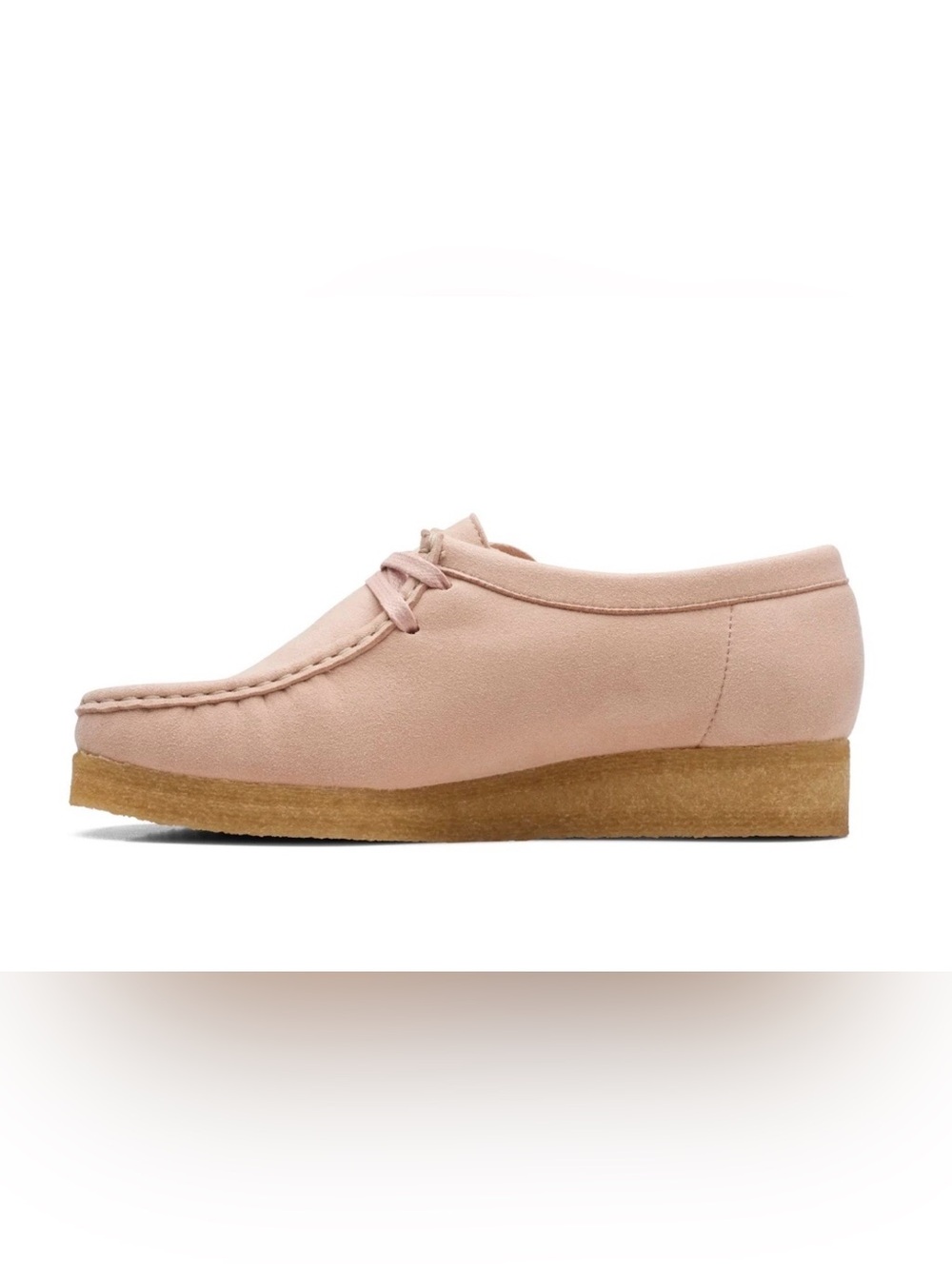 Clark’s Wallabees 2-Eyelet Suede Moccasin Gum Sole, Dusty Pink, Women’s Size 9